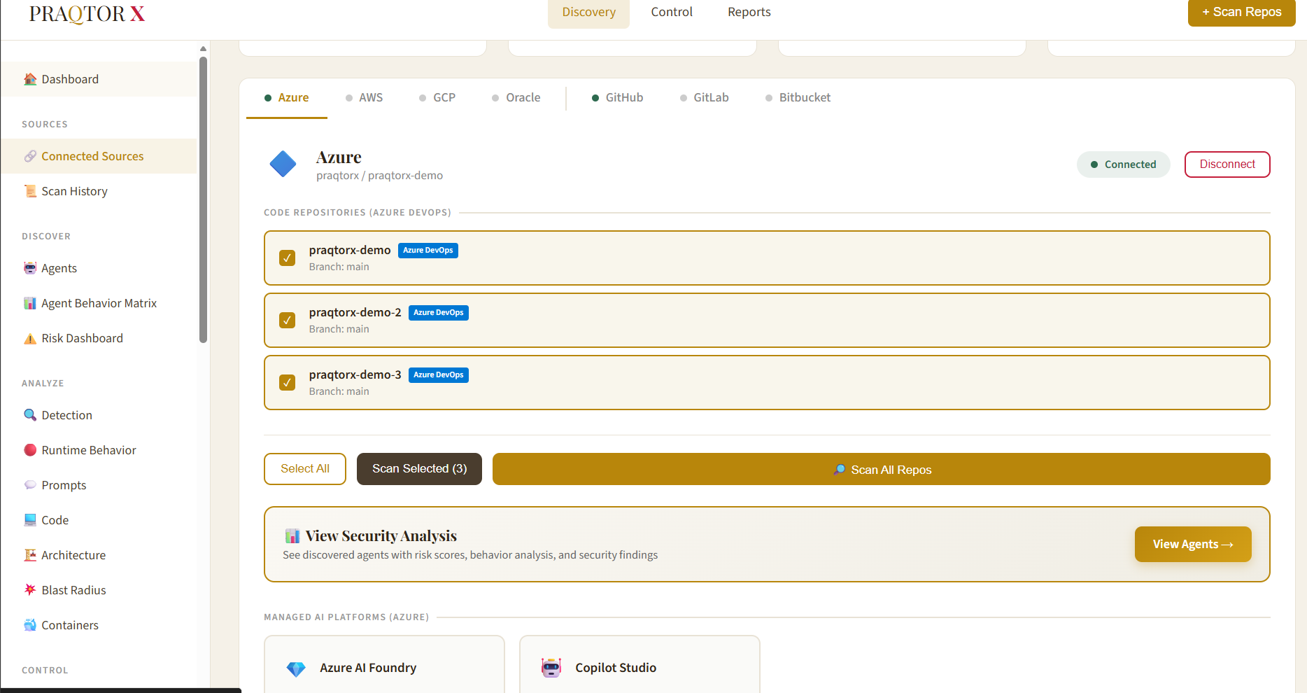 Multi-Cloud Repository Connections - Azure, AWS, GitHub, Bitbucket